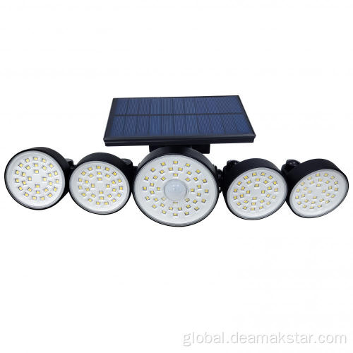 Solar LED Flood Lights Solar Security Outdoor Lights 5 Adjustable Head Manufactory